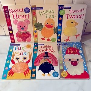 Lot of 6 Alphaprints Holiday Themed Touch And Feel Board Books